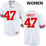 NCAA Ohio State Buckeyes Women's #47 Chic Harley White Nike Football College Jersey BYX4045AV